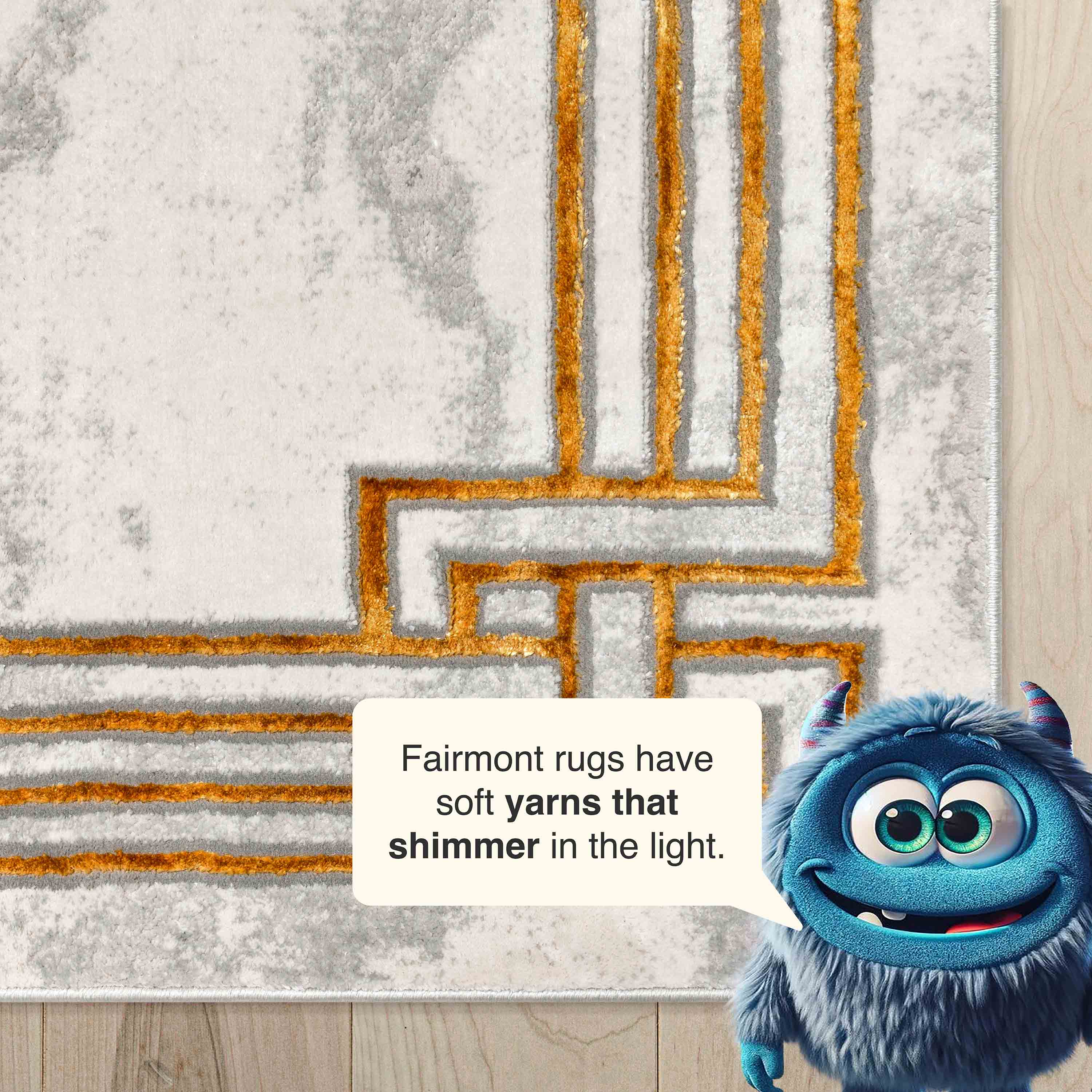 Huntington Retro Marble Border Glam Rug、mySite、gigharbornorthrealestate