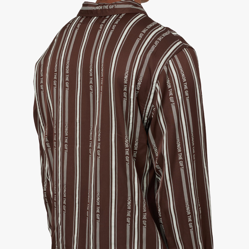  Honor The Gift Honor Stripe Long Sleeve Henley / Brown、mySite、merchandisen