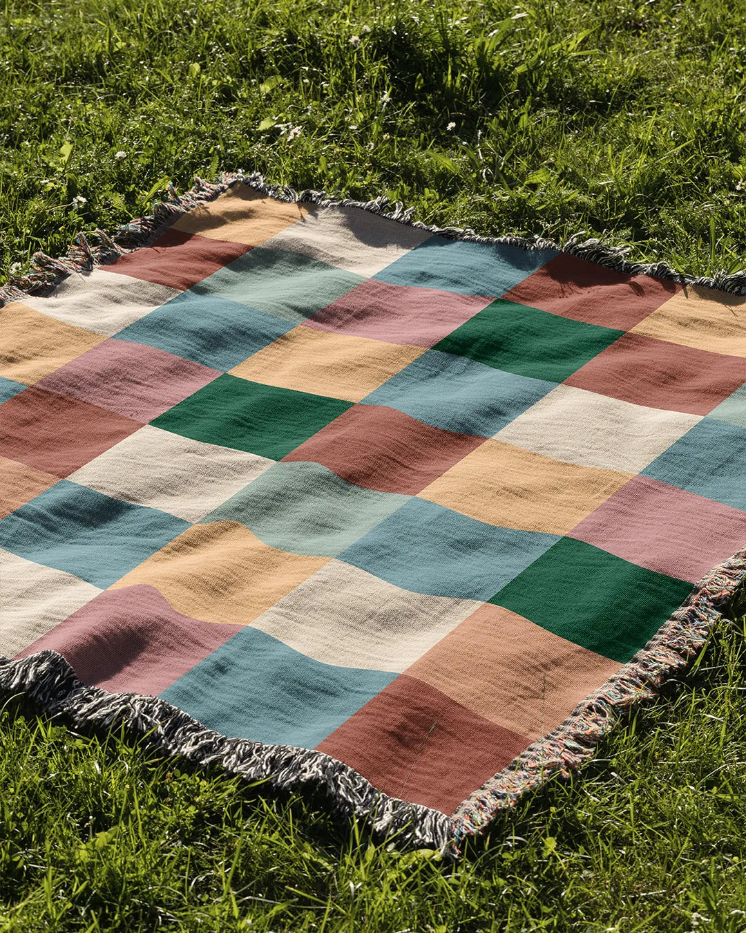 Colorful Checkered Cotton Woven Throw Blanket、mySite、gigharbornorthrealestate