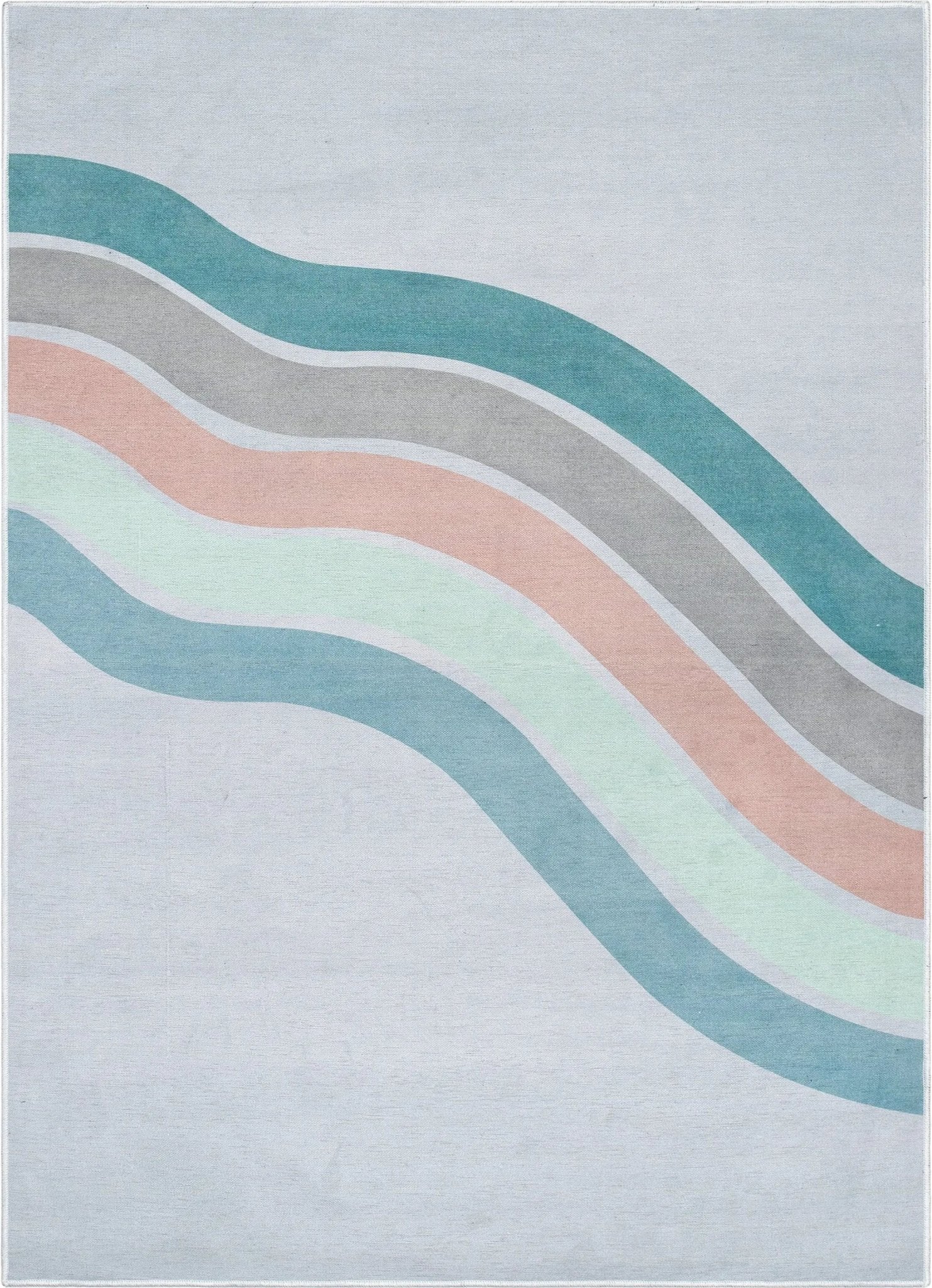 Curved Rainbow Modern Multi Color Green Area Flat-Weave Rug、mySite、gigharbornorthrealestate