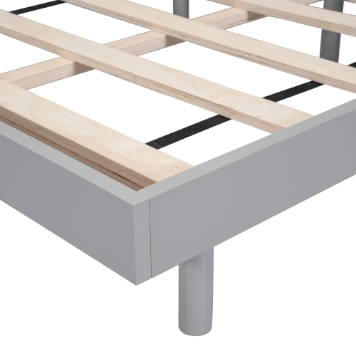 Modern Design Full Floating Platform Bed Frame for Walnut Color、、xpatfood