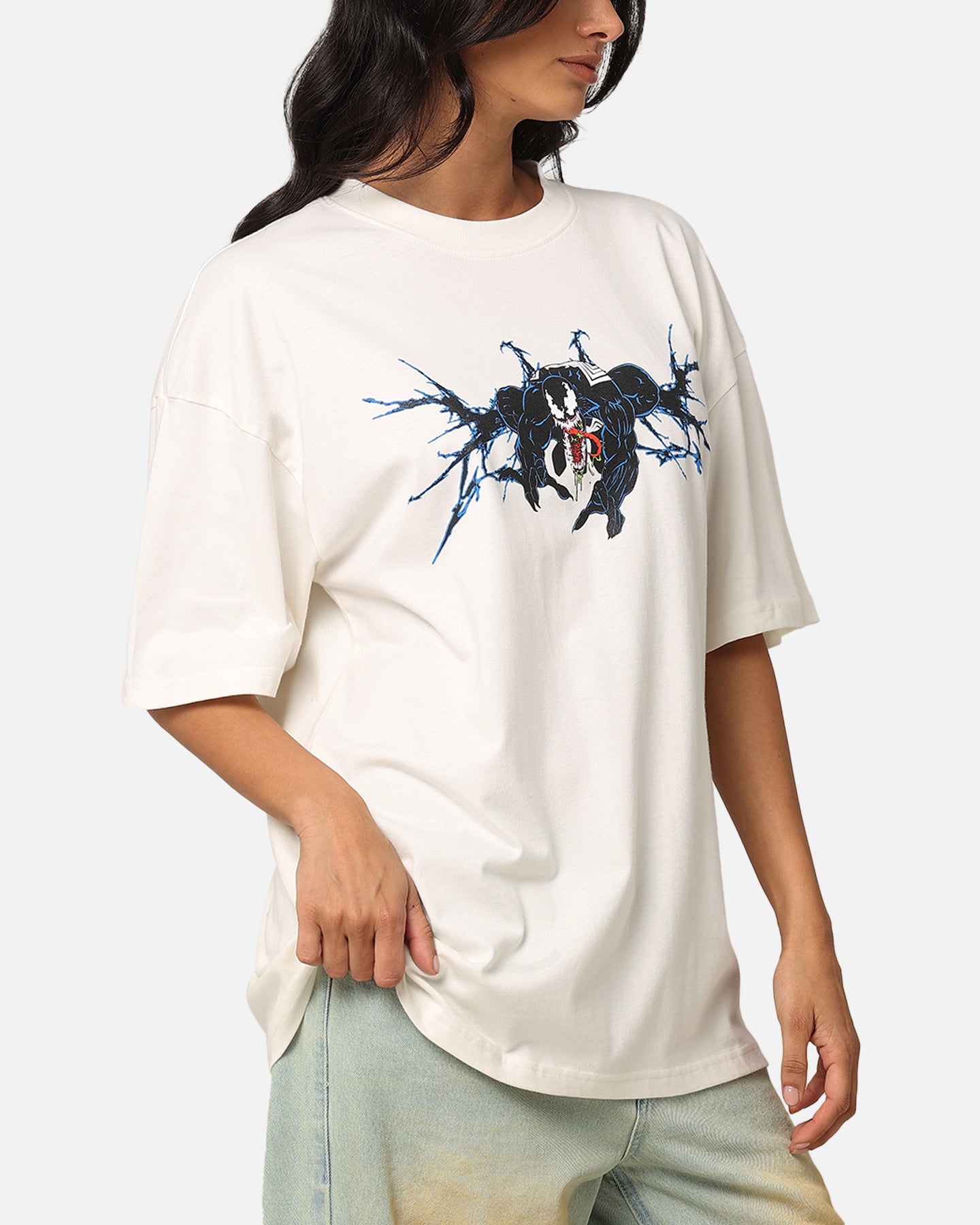Goat Crew Marvel Spider-Man Y2K Venom T-Shirt Off White、mySite、zt4zffjzw