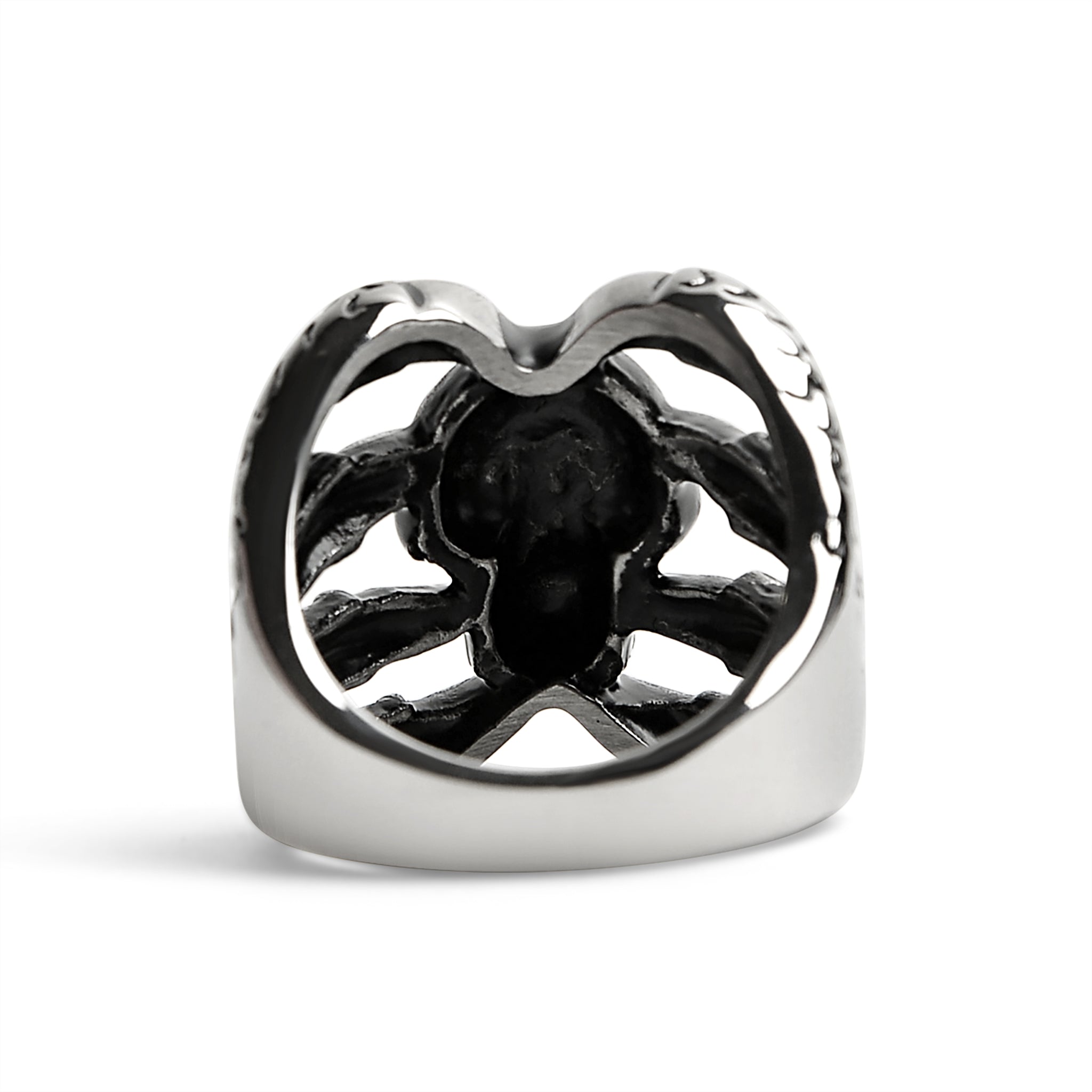 Stainless Steel Dragon Claws Holding Red CZ Eyed Skull Ring / SCR4076、mySite、dreamappss