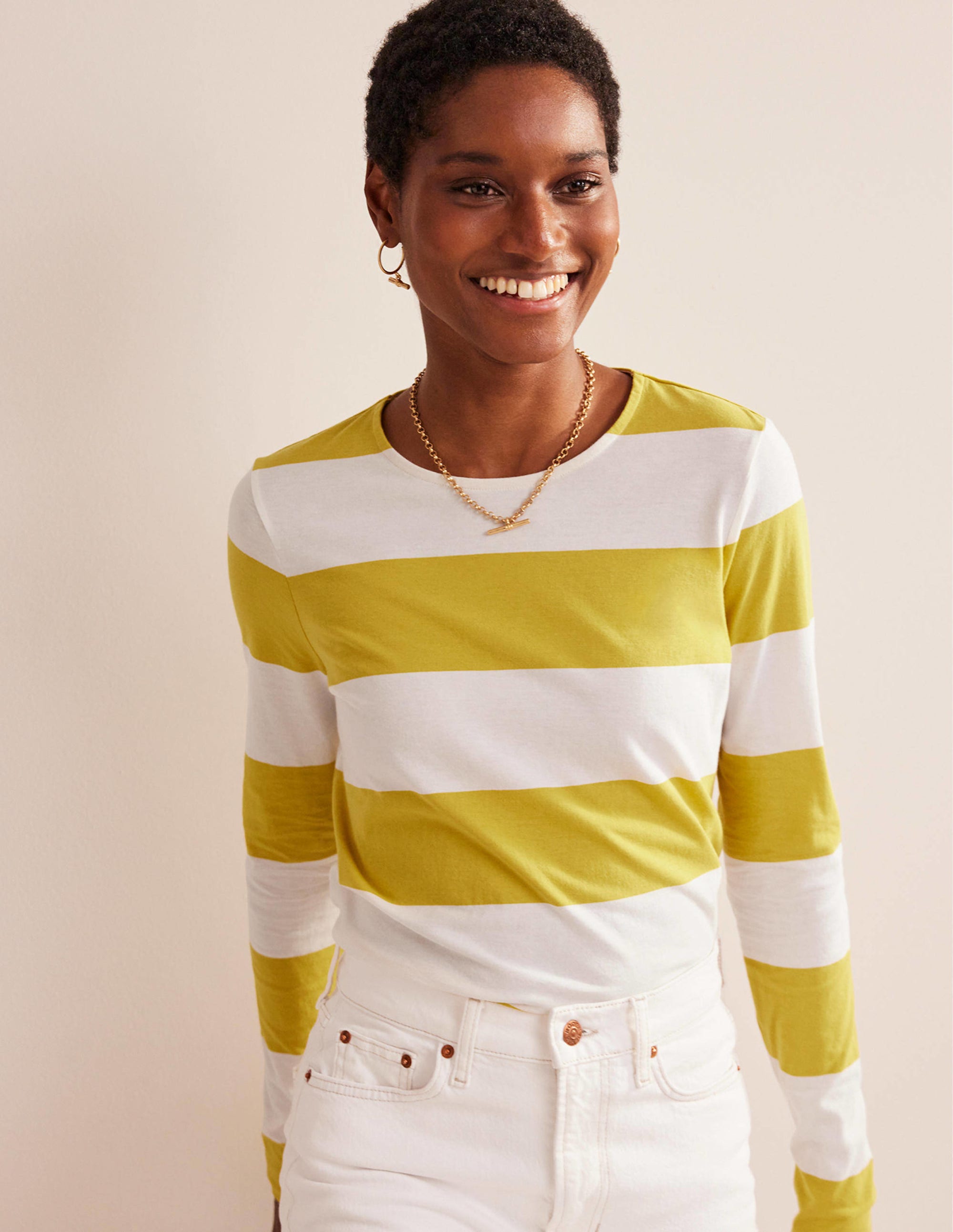  Bea Long Sleeve Breton-Ivory, Yellow、mySite、ashleygrahame