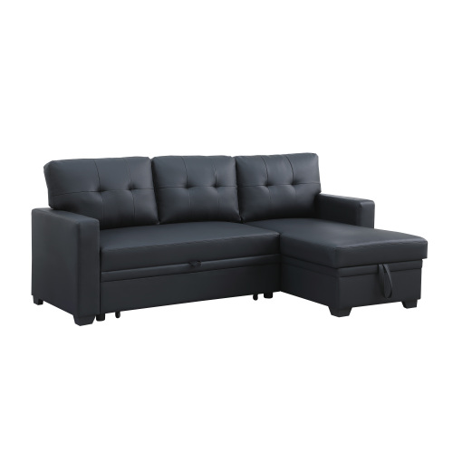 Upholstered Pull out Sectional Sofa with Chaise、、casual