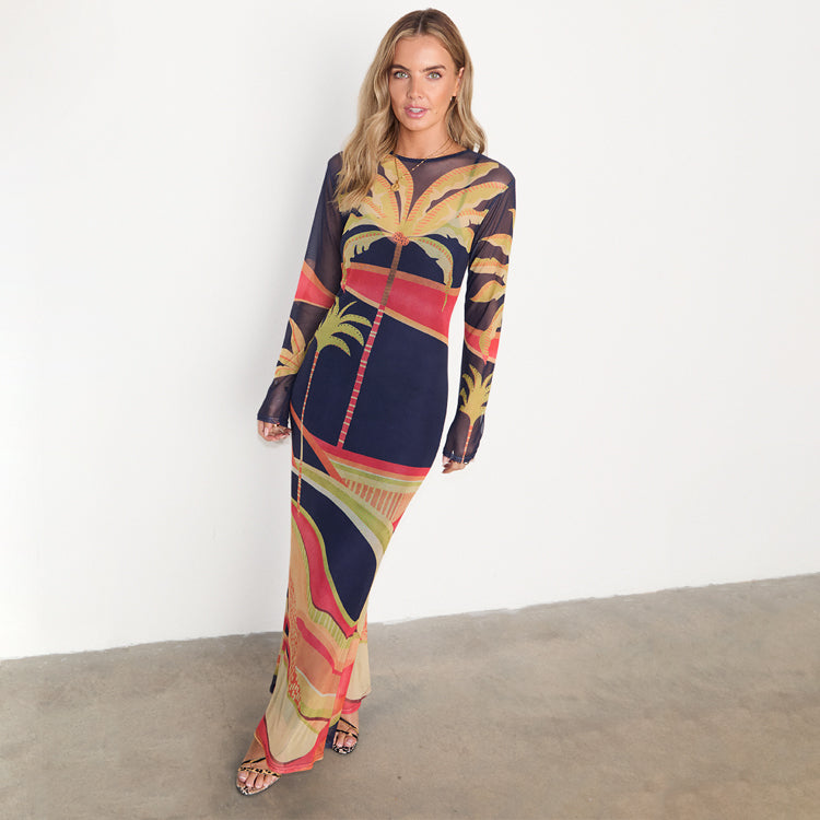 Blue Palm Mesh Dress、mySite、solidvoid