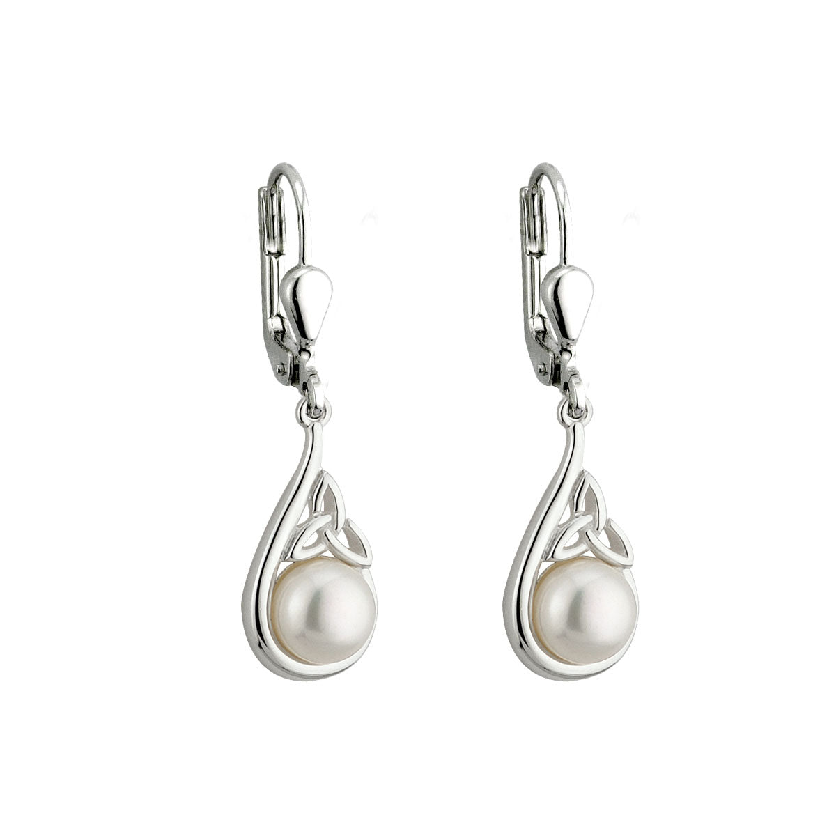 Freshwater Pearl Trinity Knot Drop Earrings、mySite、botmansion