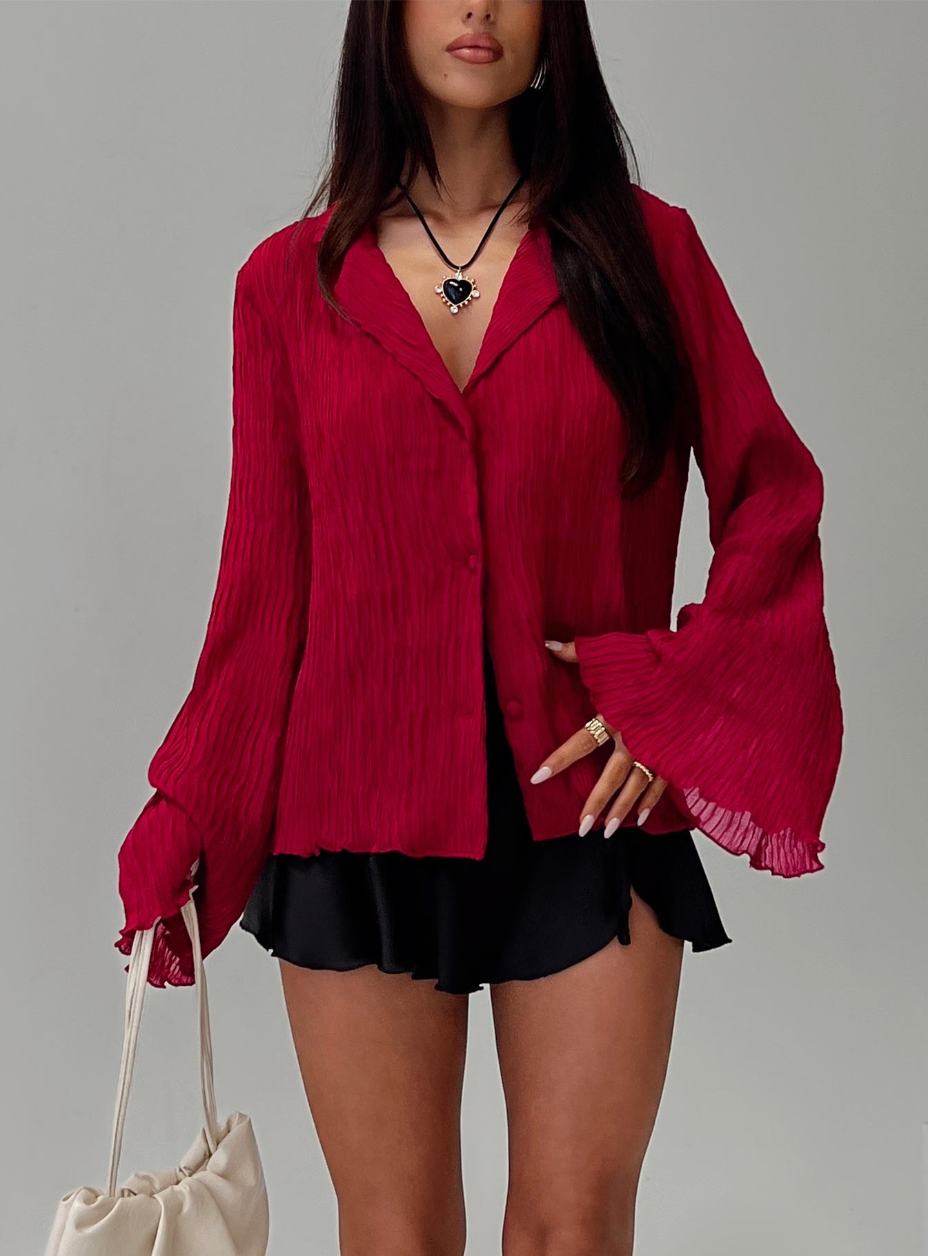 Selma Shirt Burgundy、mySite、solidvoid