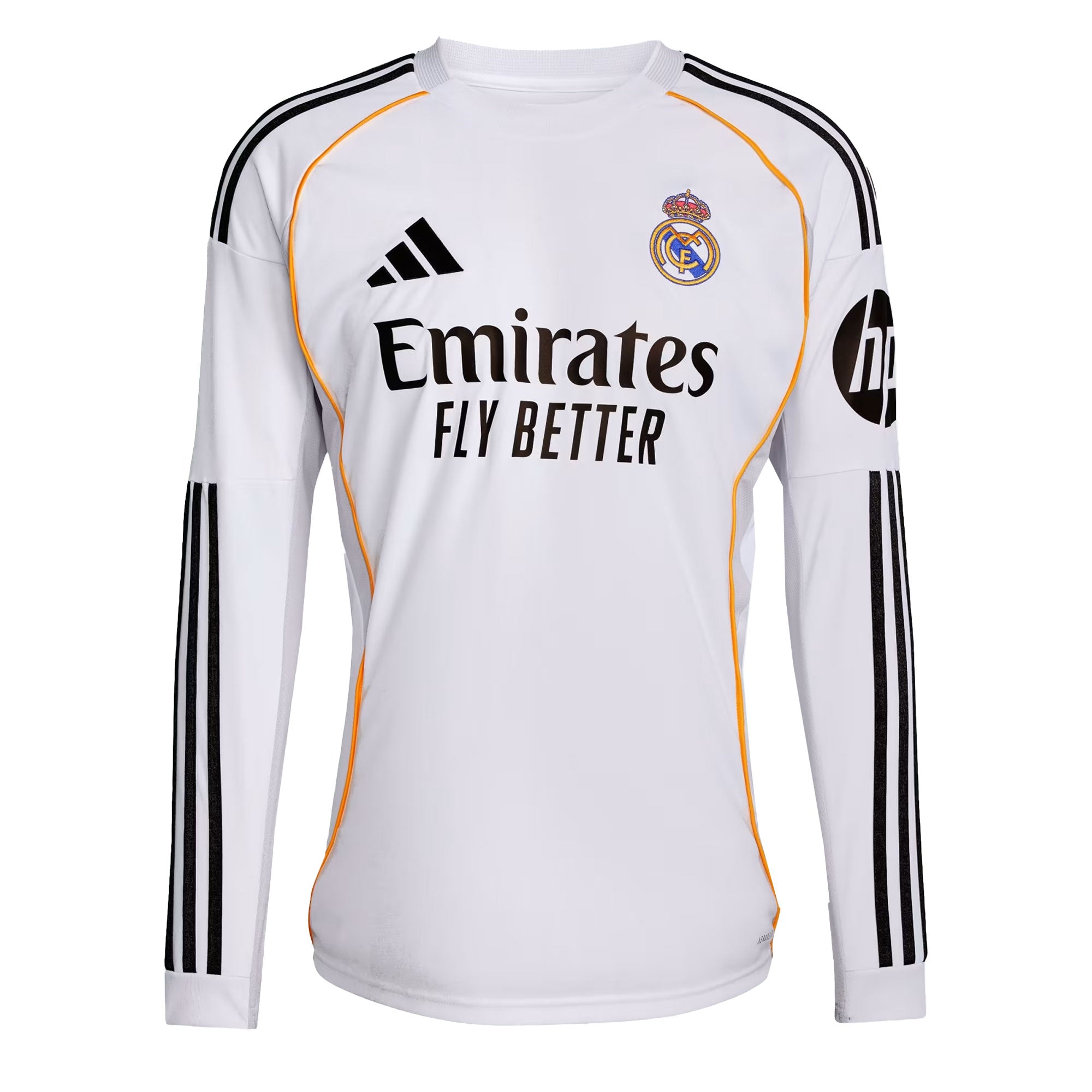 adidas Men's Real Madrid 2025/26 Long Sleeve Home Jersey White、mySite、noshort
