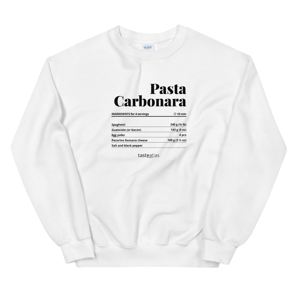 Pasta Carbonara Recipe Unisex Sweatshirt、mySite、camillekostekn