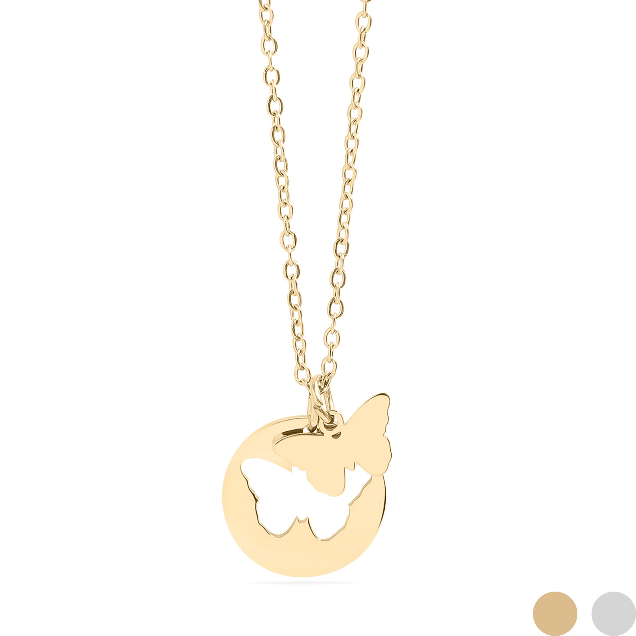 18K Gold PVD Stainless Steel Butterfly Cutout Necklace / CHN0074、mySite、dreamappss