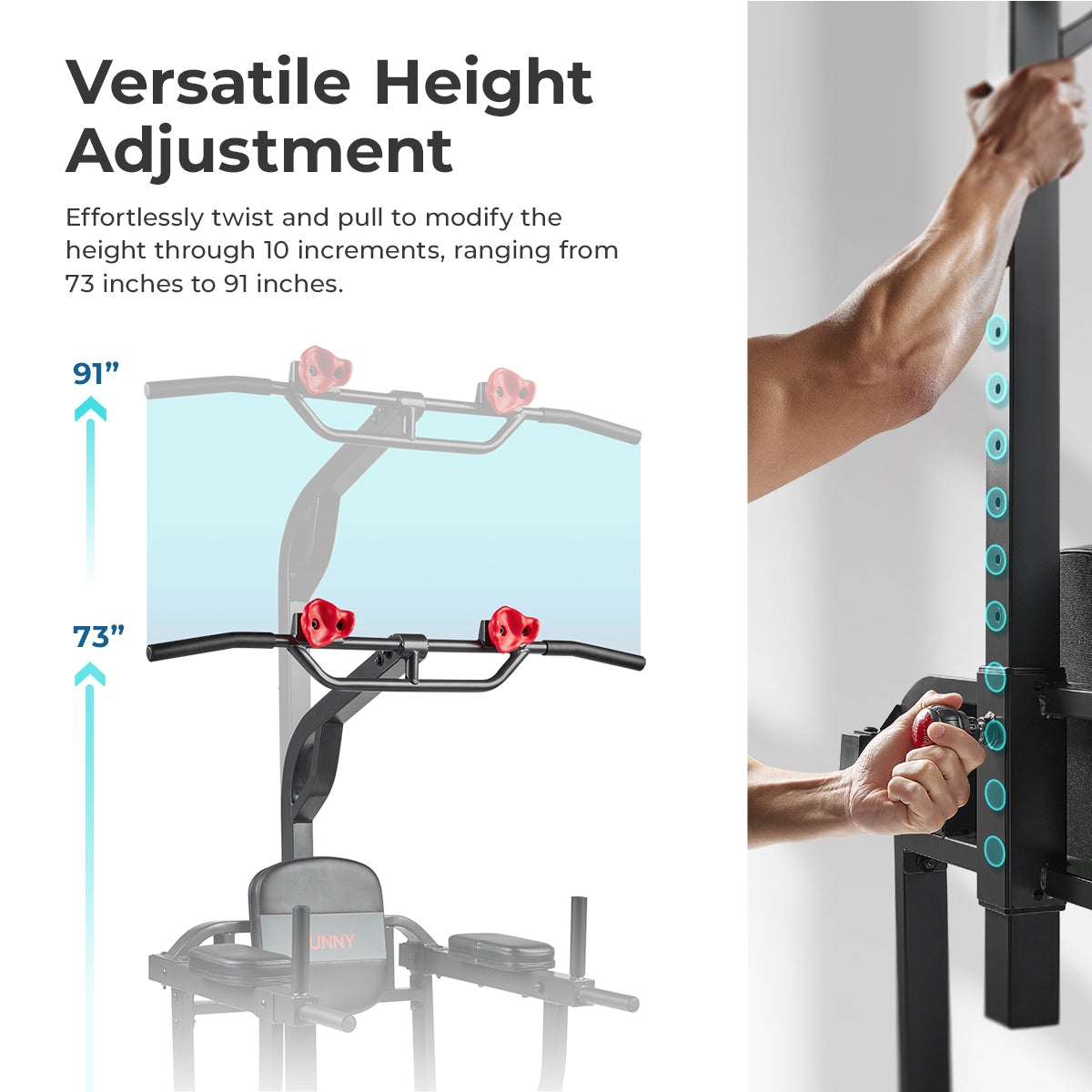  Multifunctional & Adjustable Height Power Tower With Rock-Climbing Grip、mySite、ghnorth