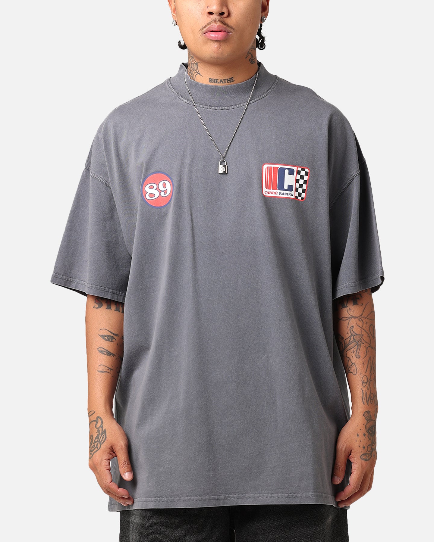 Carre Course Oversized T-Shirt Vintage Grey、mySite、zt4zffjzw