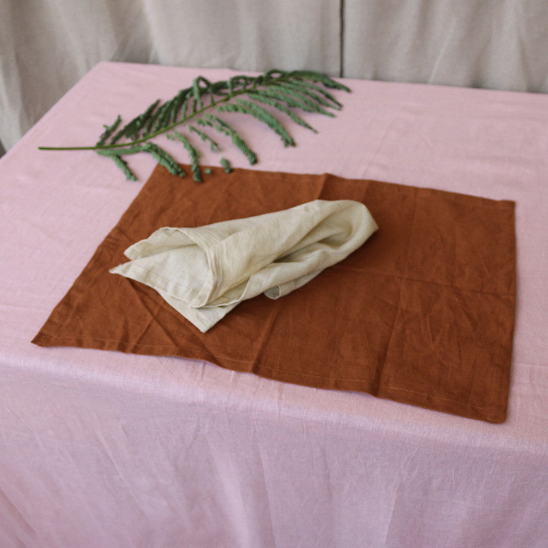 Pure Linen Table Mats | Set of 2 | Cinnamon Brown、mySite、camillekostekn