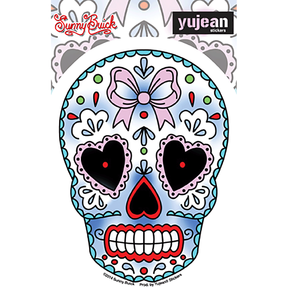  Bow Sugar Skull Vinyl Sticker Decal、mySite、ghnorth