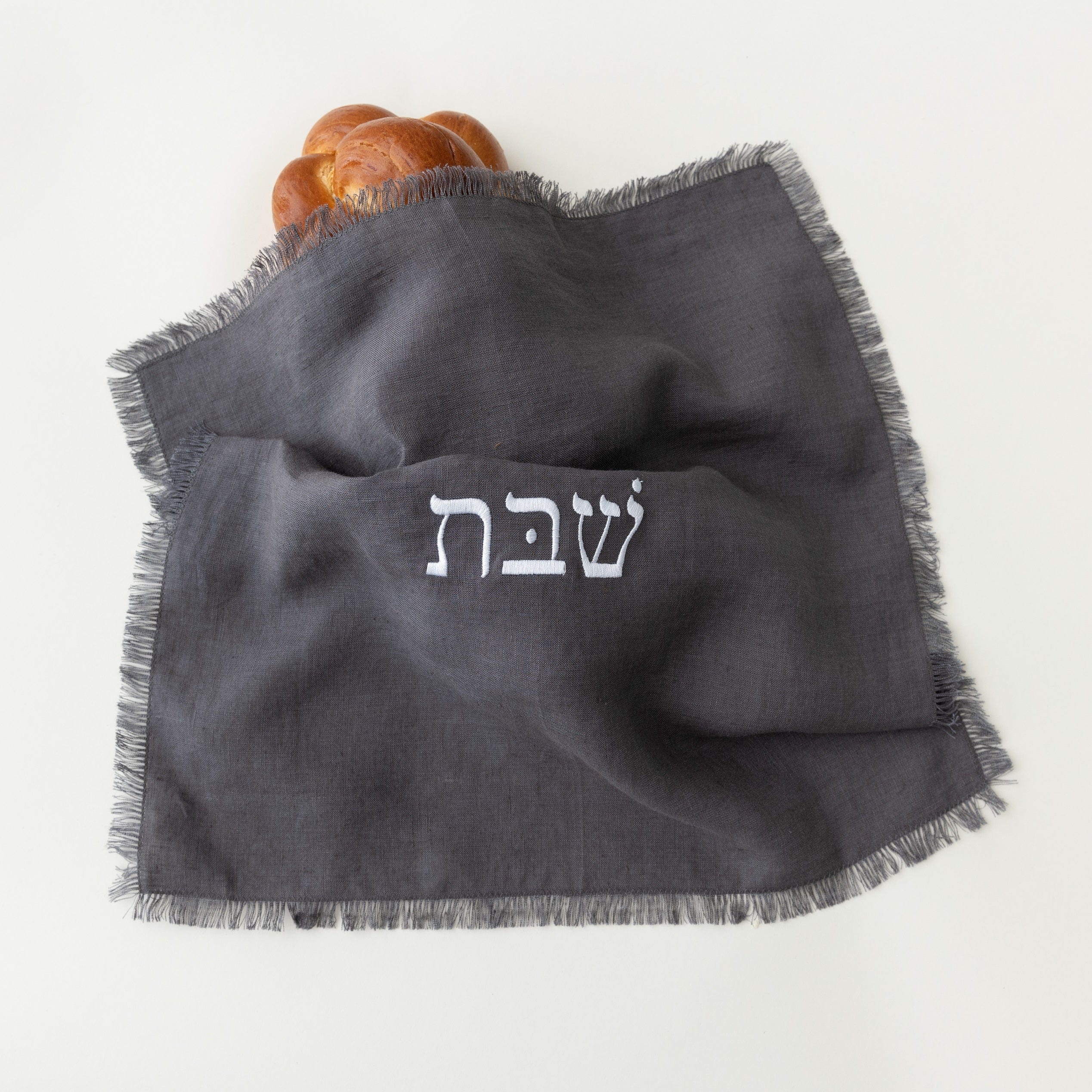 Embroidered Linen Challah Cover - Gray、mySite、topwebapps