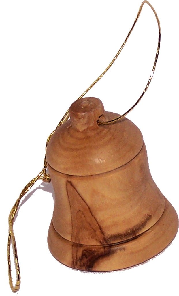  Holy Land Market Hand Made Olive wood ornaments - Tree Hanging Bells - Christmas Tree Ornaments from the Holy Land、mySite、elrpsem3k