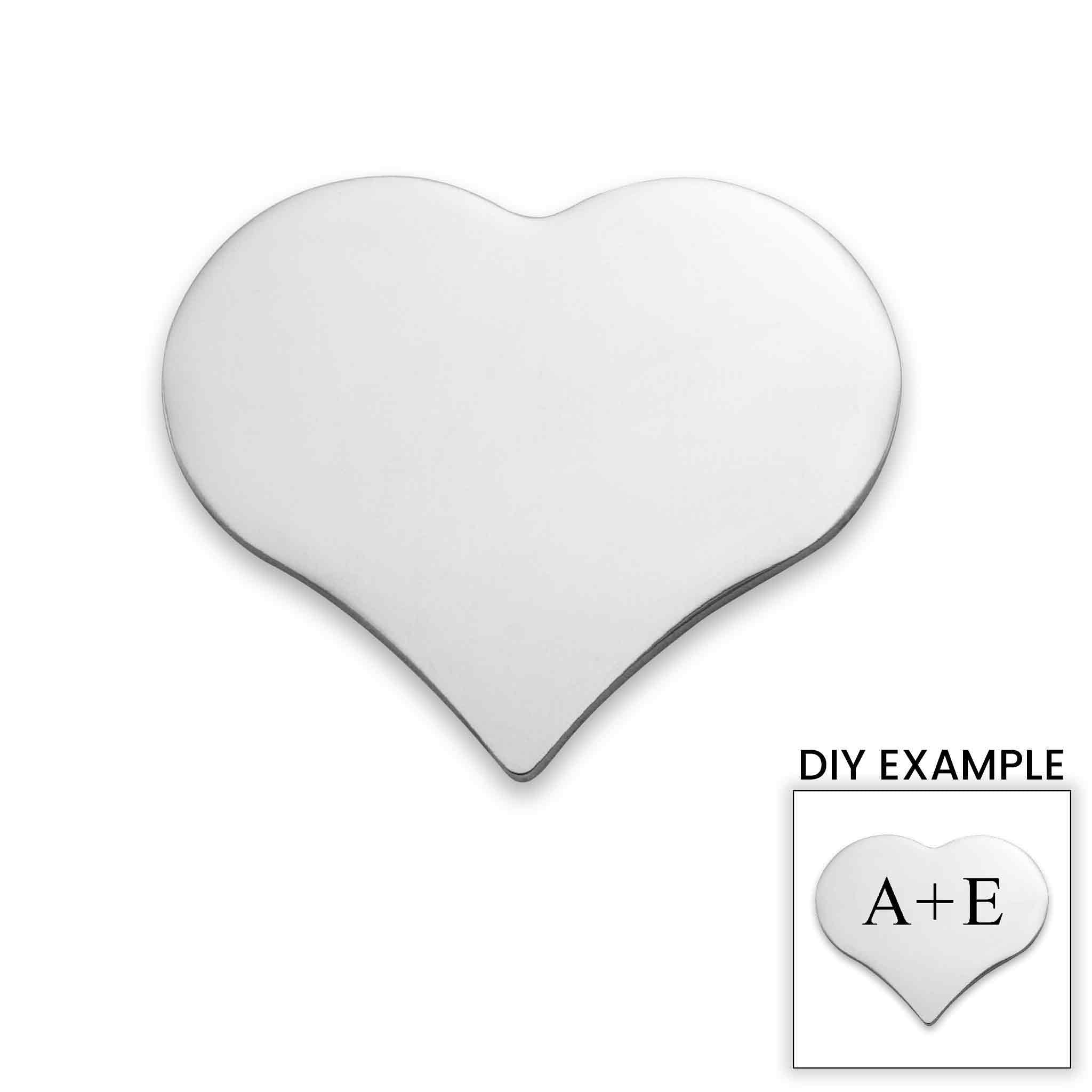 Blank Heart Charm Stainless Steel Pendant / SBB0012、mySite、dreamappss