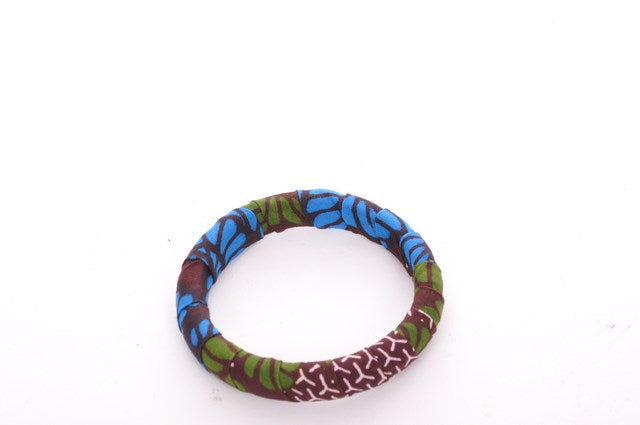 Blue Green African Print Bangle-DPBG3103A、mySite、solidvoid