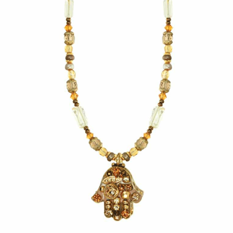Multi Gold Hamsa Necklace by Michal Golan、mySite、topwebapps
