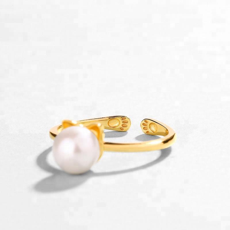 Pearl Cat Jewelry Necklace Earrings - Gold Plated Sterling Silver, so CUTE!、mySite、g9winljtr