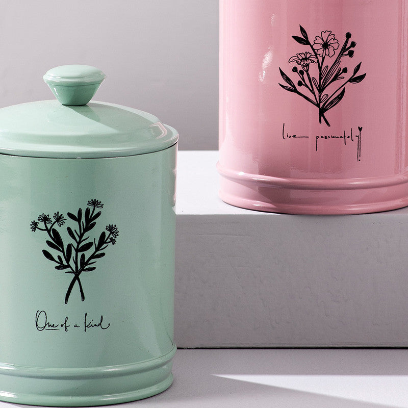 Stainless Steel Jar Canister Set | Pink Green | Set of 2、mySite、camillekostekn
