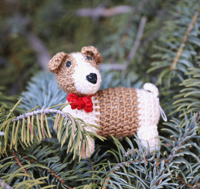 Jack Russell Terrier Handknit Christmas Ornament Fair Trade、mySite、g9winljtr