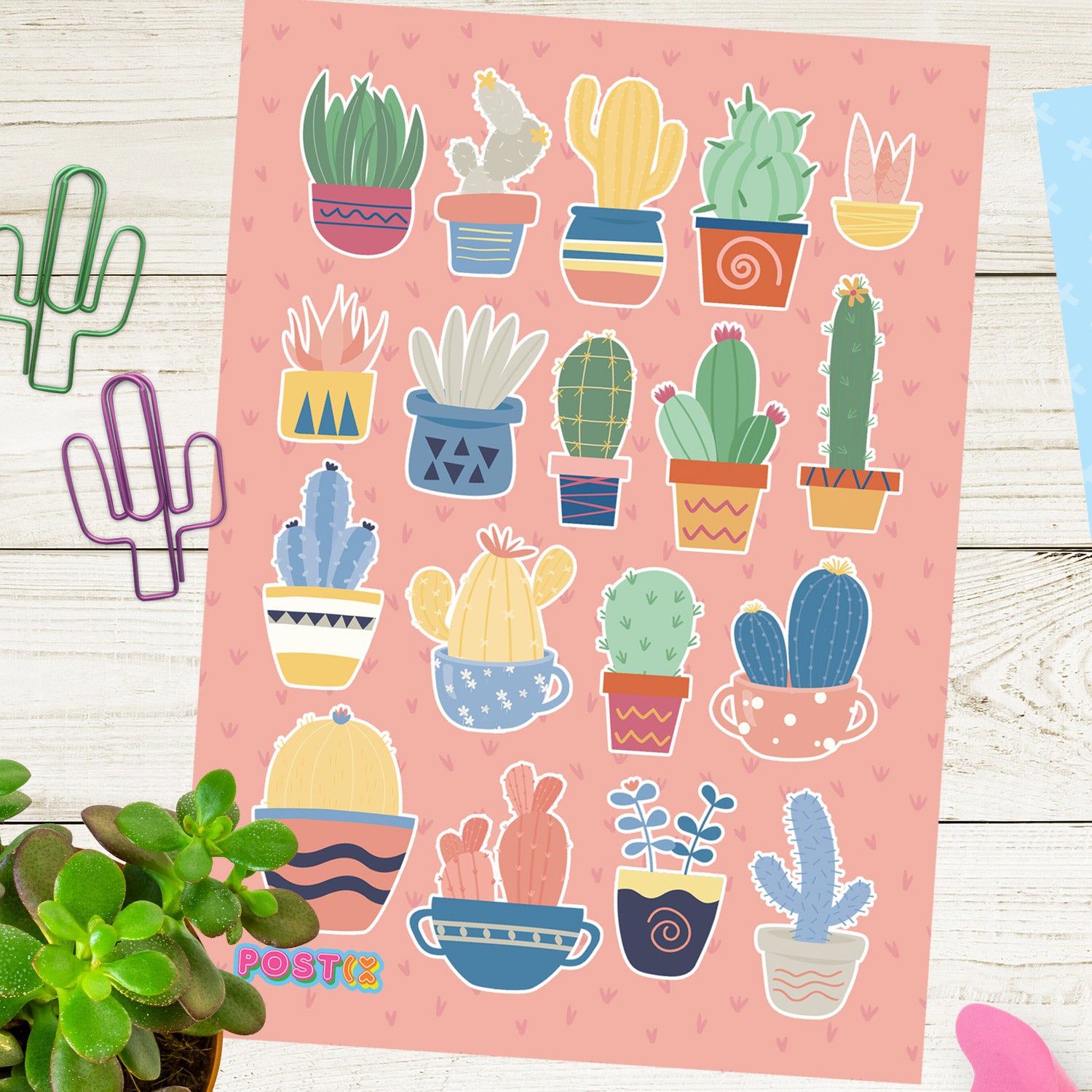  Cactus Collection Sticker Sheet、mySite、ghnorth