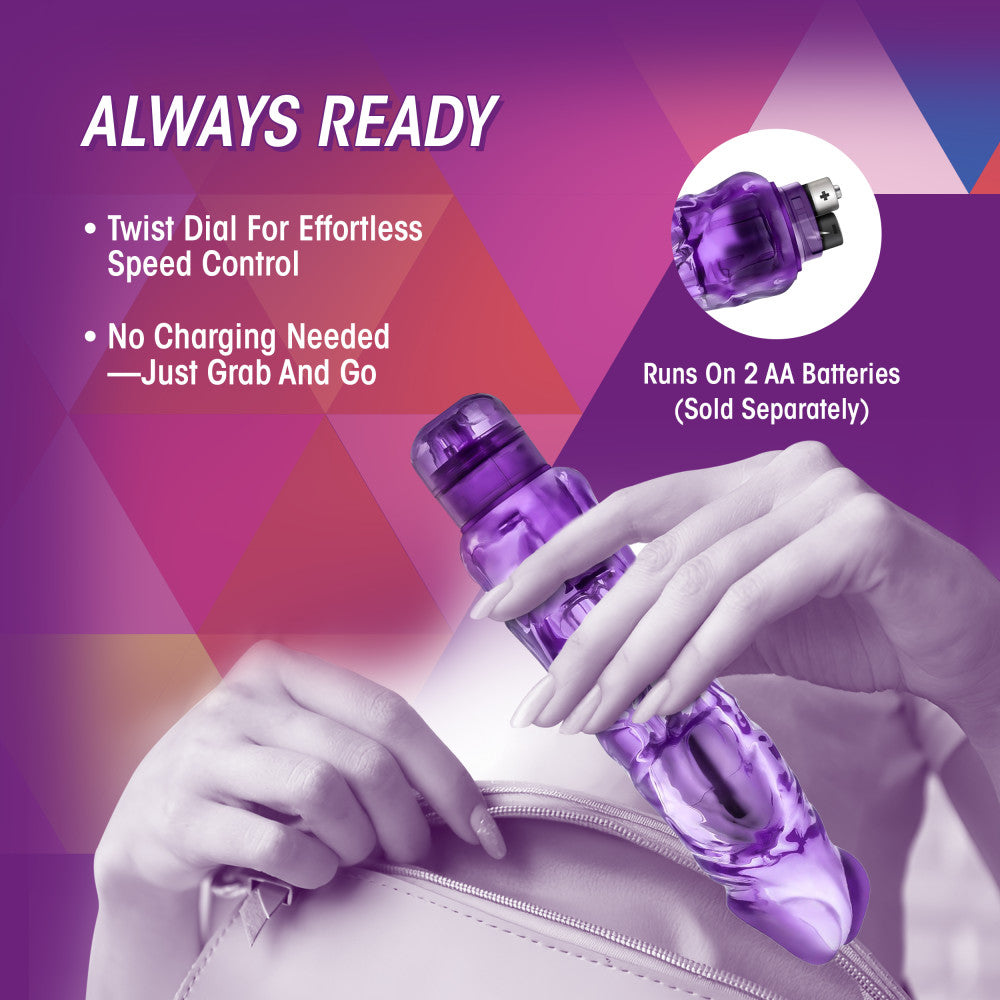 Naturally Yours By Blush® | Wild Ride Realistic Purple 9-Inch Vibrator、mySite、bottomscart