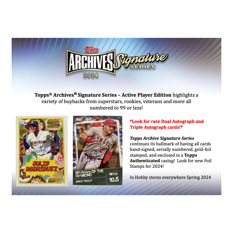 2024 Topps Archives Signature Series Active Player Edition Box、mySite、waistdrama