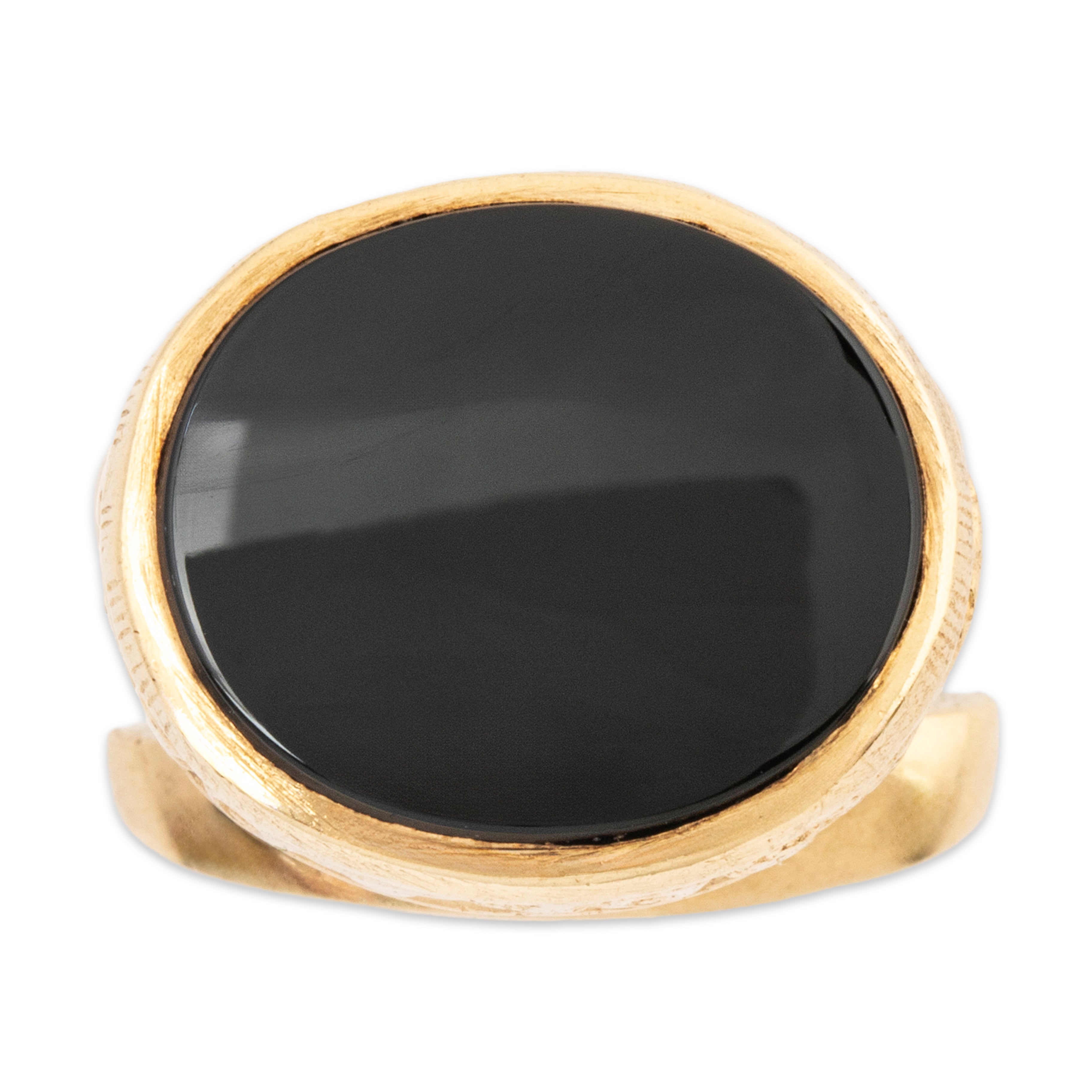 Vintage English 9k Yellow Gold Onyx Ornate Fob Seal Pendant、mySite、hinf8tx79