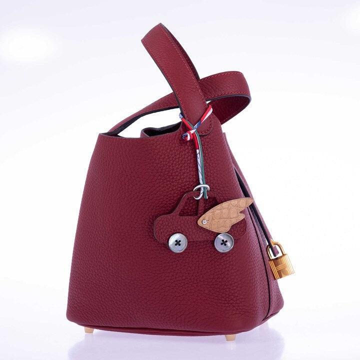 Hermès petit h Winged Car Charm Rouge H and Chai Alligator Mother of Pearl Buttons、mySite、garminoutage.com