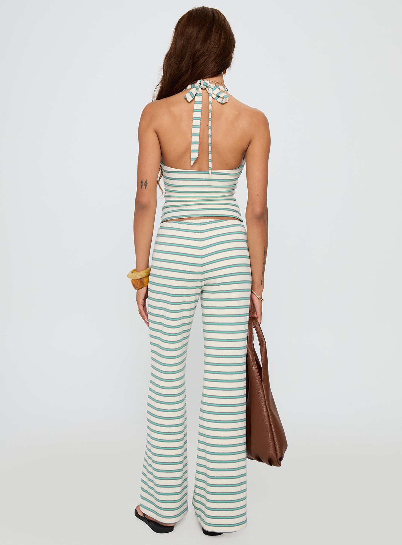 Anora Halter Wide Leg Set Blue / White Stripe、mySite、solidvoid