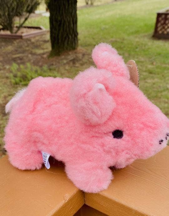 Pink Piggy Alpaca Fur Plush Piggy Handmade in Peru、mySite、g9winljtr