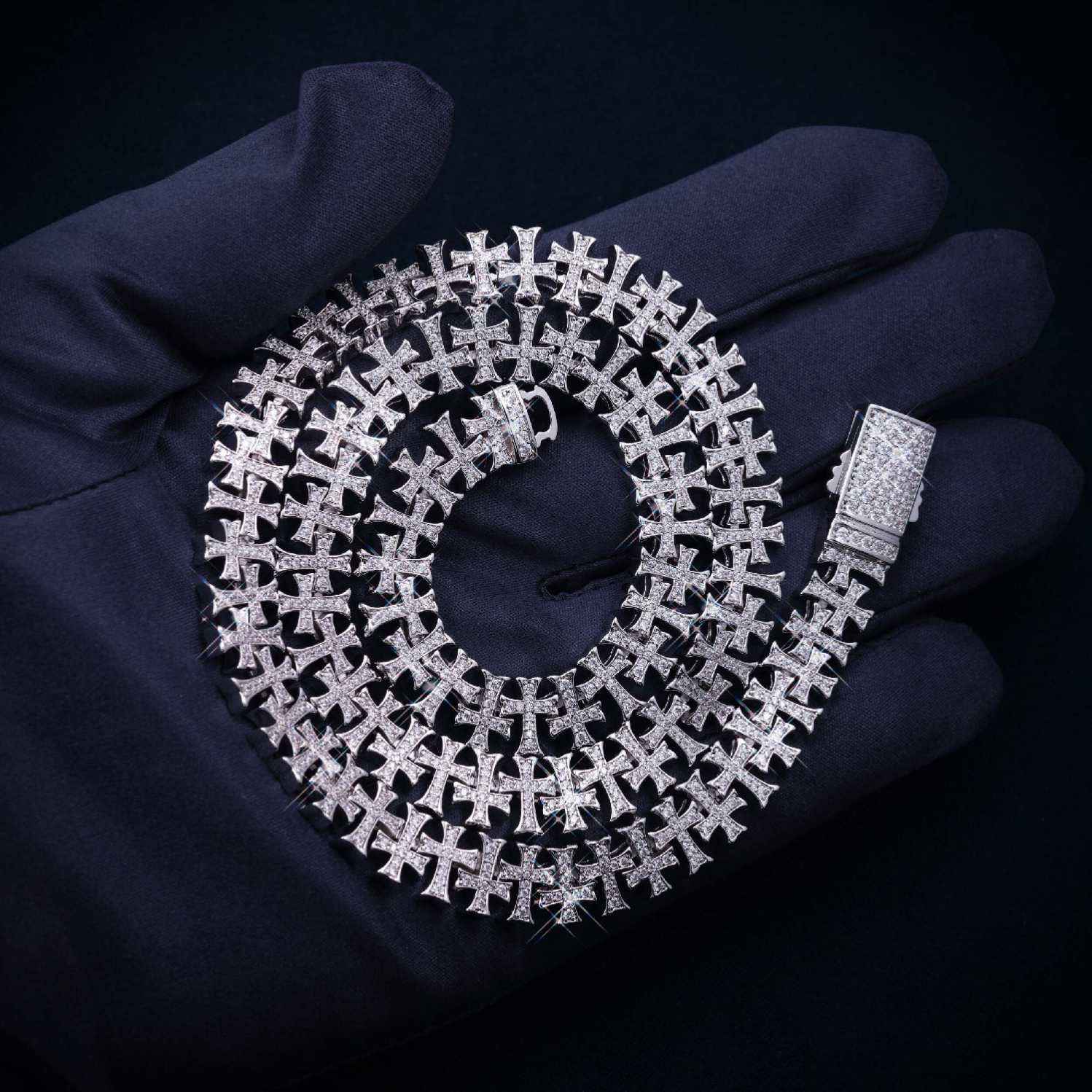 8MM VVS Cross Link Chain 14K Gold、mySite、hinf8tx79