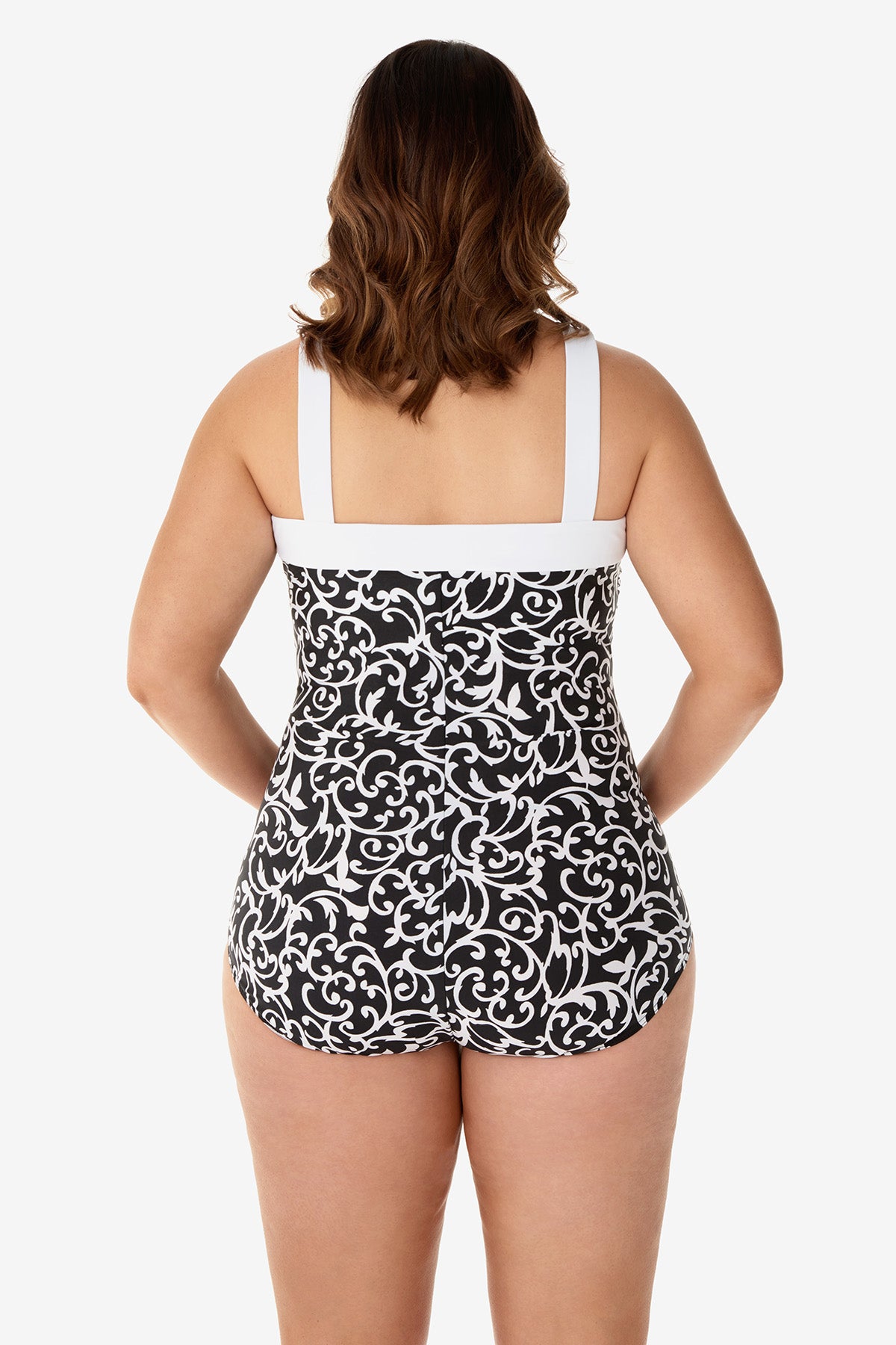  Plus Size Square Neck One Piece in Scroll Lock、mySite、justintrudeaud