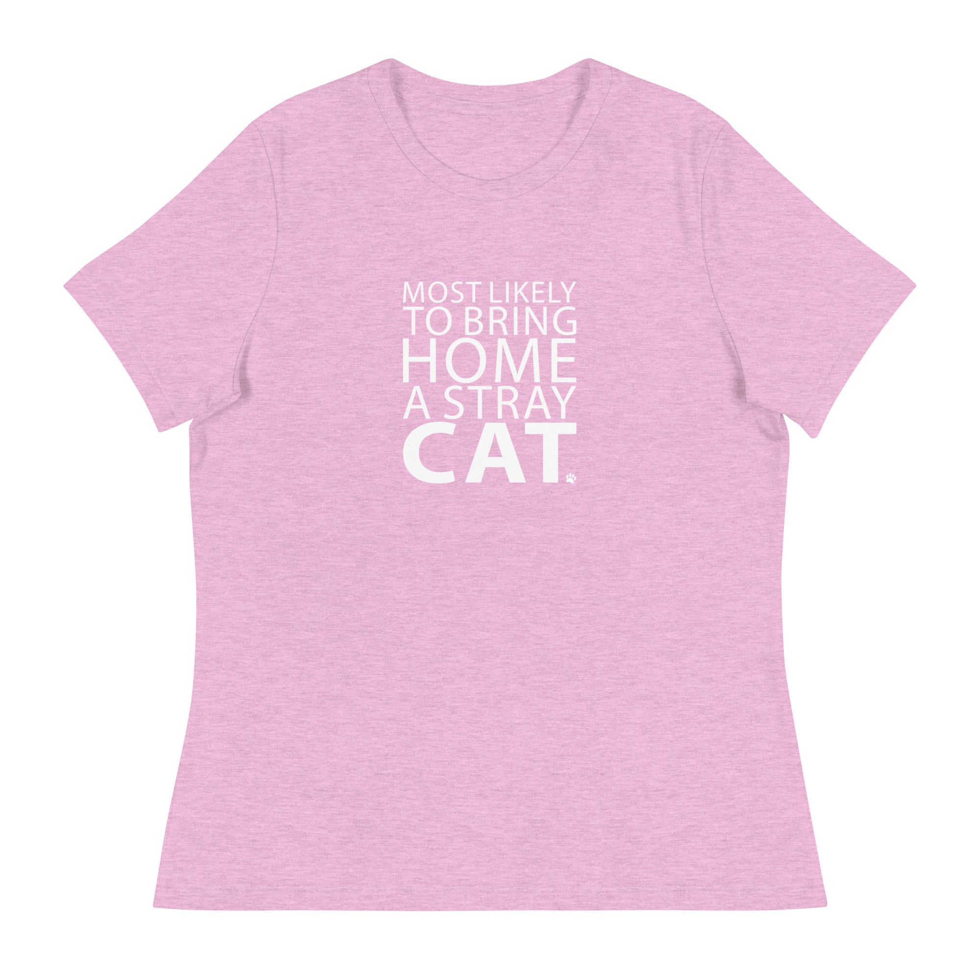 Most Likely To Bring Home A Stray Cat Women's Relaxed T-Shirt、mySite、camillekostekn