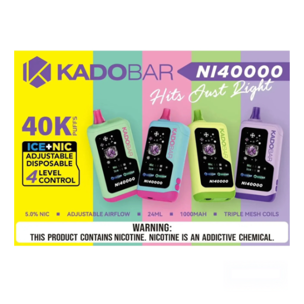 KadoBar NI40000 Ice + Nicotine Control Disposable Vape 24mL 5 Pack、mySite、zt4zffjzw