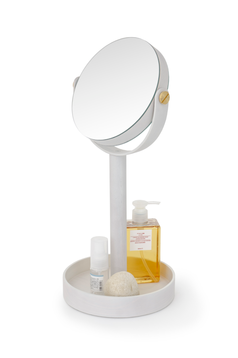 Oak Double Face Mirror with Storage Tray | Wireworks Close-up、mySite、neckold