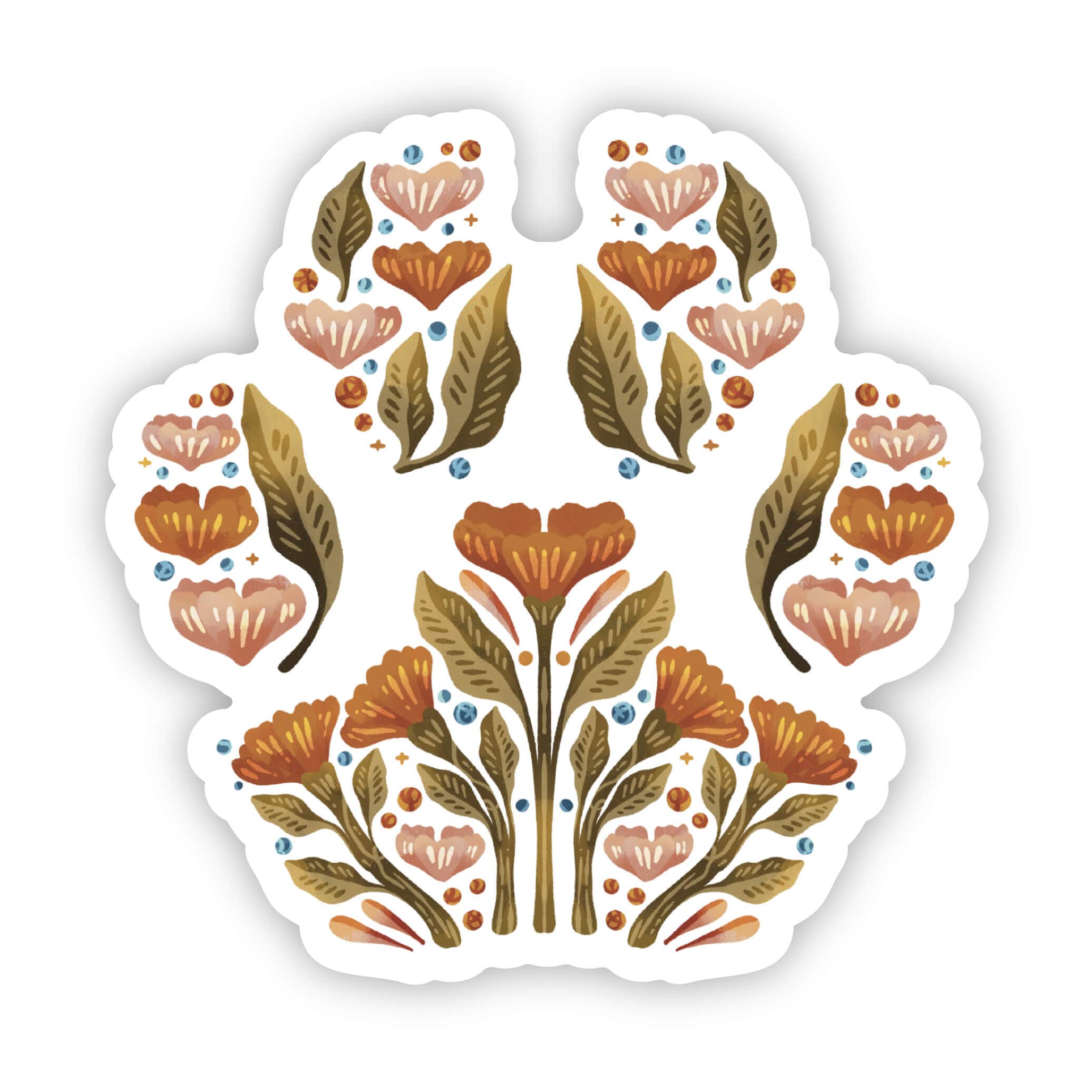  Floral paw print nature sticker、mySite、elrpsem3k