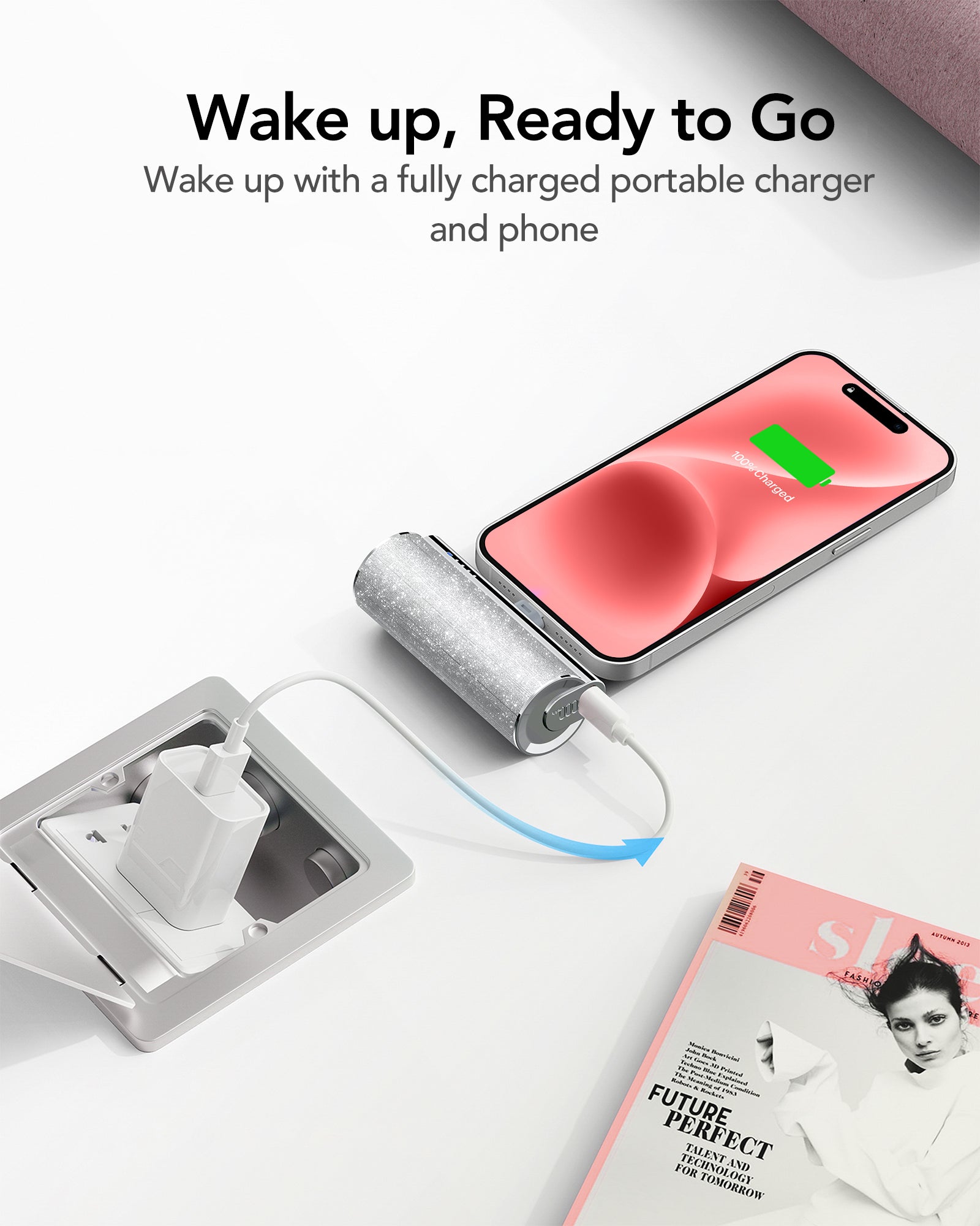 Plug on 5000mAh Mini Portable Charger with Built-in Cable for iPhone & Android、mySite、fannypackpong