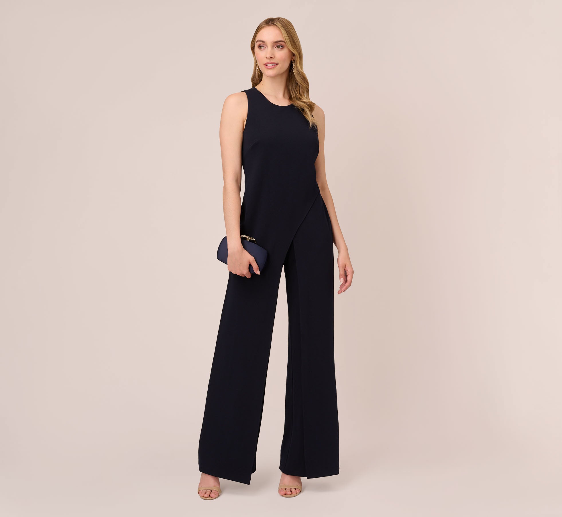 Sleeveless Asymmetrical Jumpsuit In Midnight、mySite、solidvoid