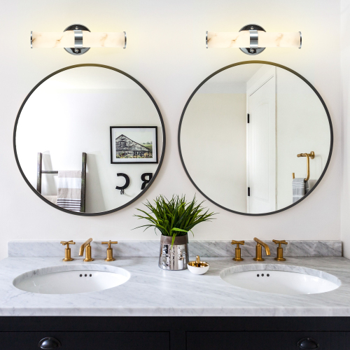 Resin Imitation Marble Texture Wall Light with Black Iron Metal Frame,Set of 2,Elegant Lighting Fixtures for Hallways,Bathrooms,and Bedrooms (Only Indoor)、、eastwooduniform