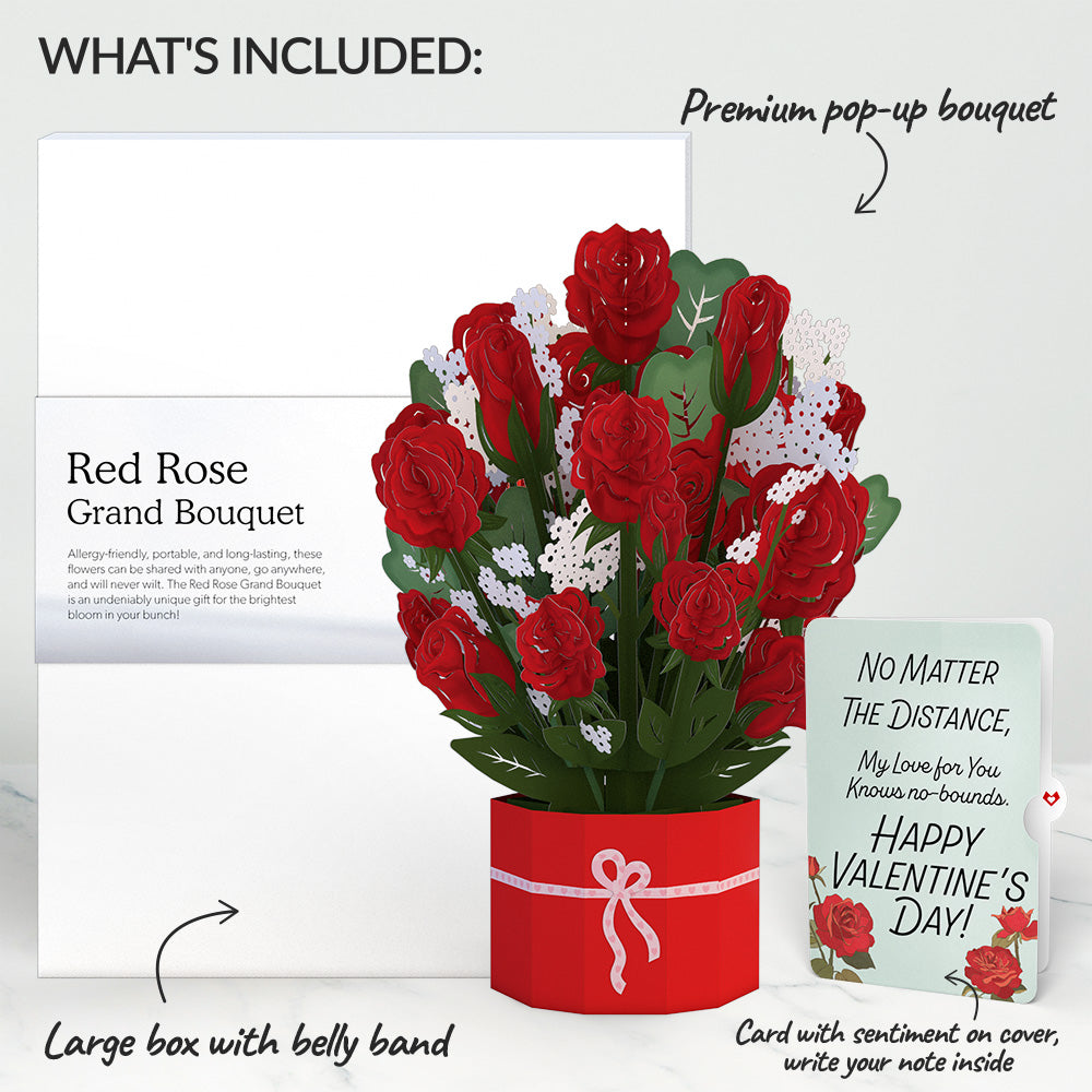 Red Rose My Love For You Knows No-bounds Valentine Grand Bouquet and Sentiment Set、mySite、solidvoid