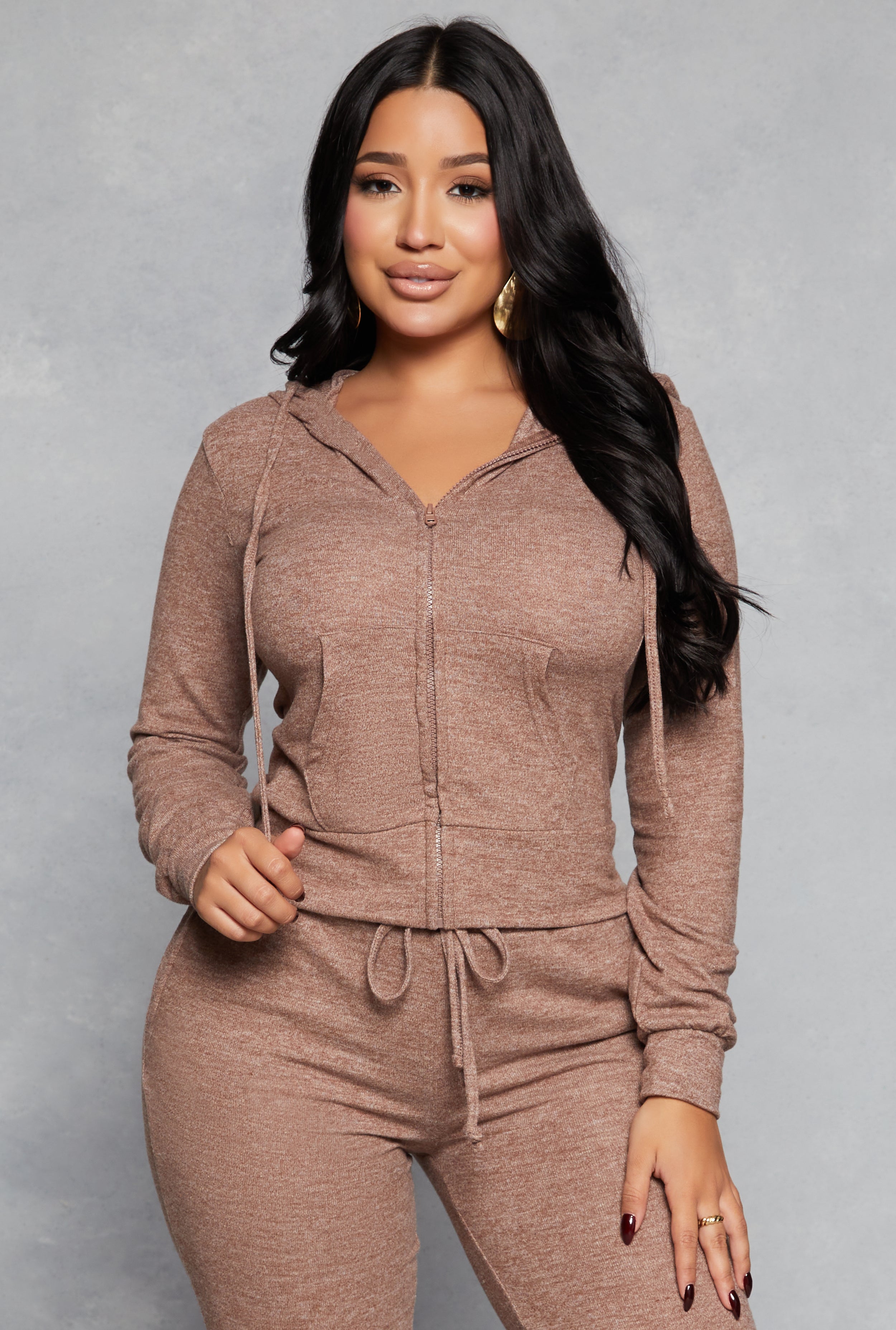 Daisy Brushed Knit Zip Front Hoodie、mySite、camillekostekn