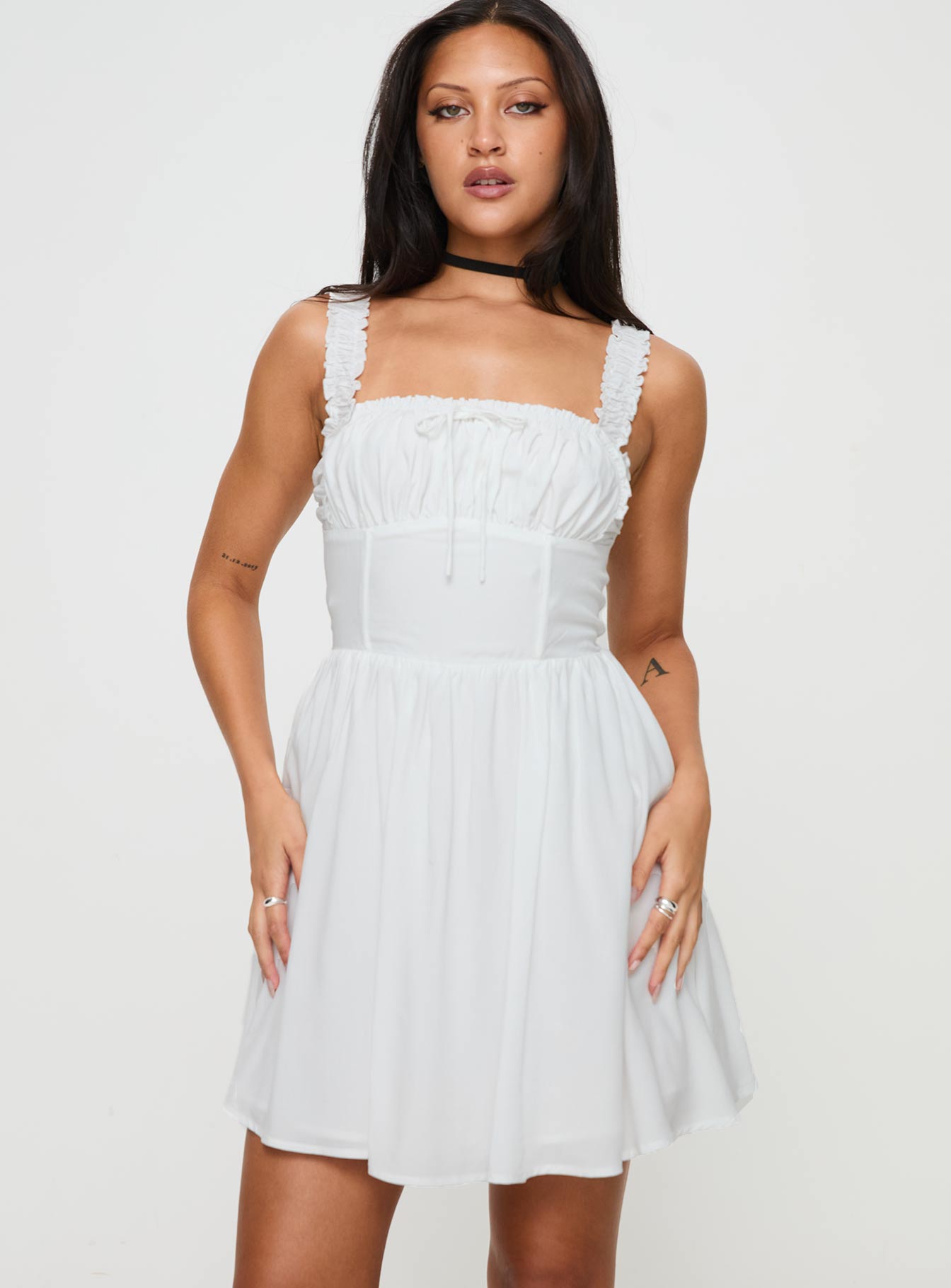 Keltie Mini Dress White、mySite、solidvoid