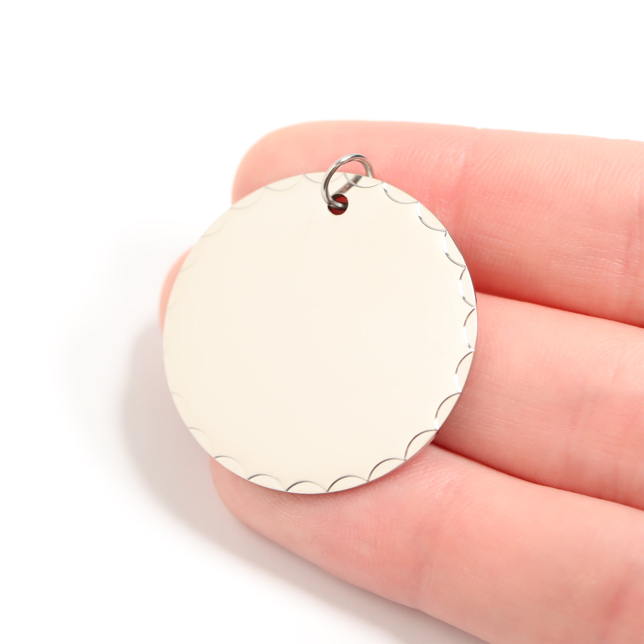 18K Gold PVD Stainless Steel Grooved Round Pendant / SBB0071、mySite、dreamappss