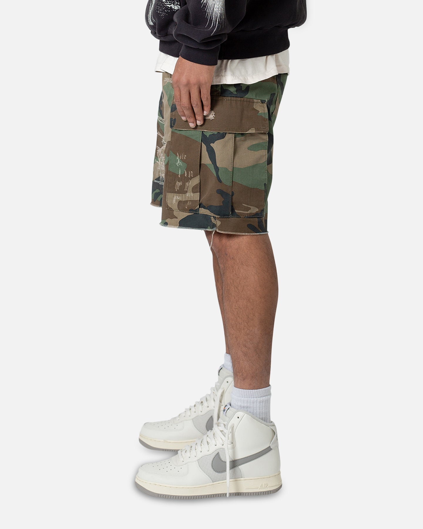 MNML Distressed Cargo Shorts Camo、mySite、zt4zffjzw