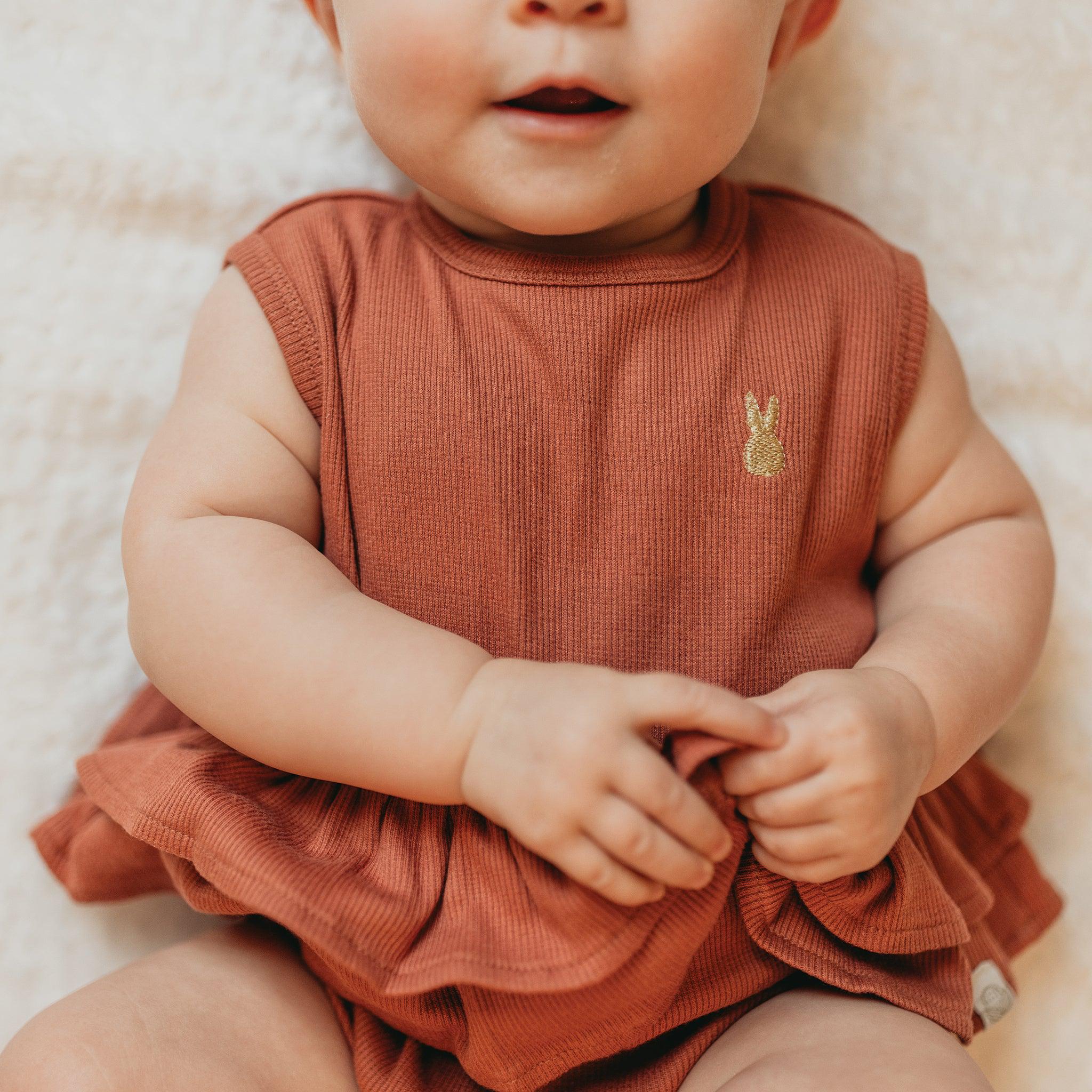 RETIRED - Organic Tank Ruffle Waist Bunsuit - Paprika、mySite、g9winljtr