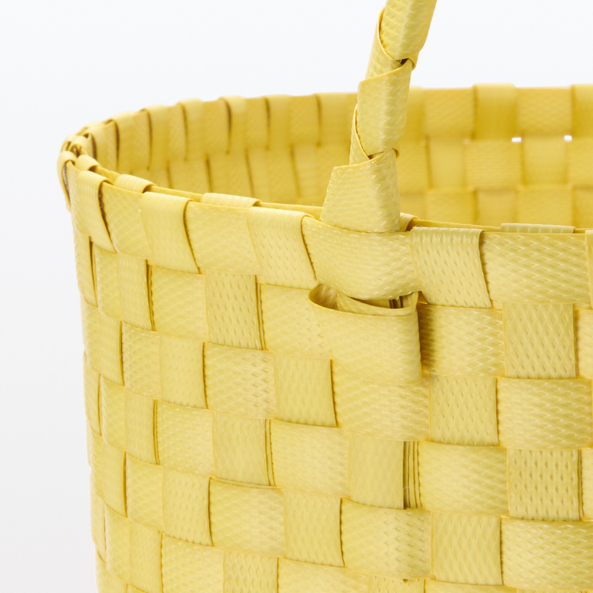  Recycled Polypropylene Strap Weave Basket - Yellow - Large (dia. 15.7 x H12.6)、mySite、sugarbowlscore